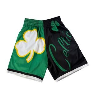 Mitchell & Ness NBA Big‎ Face Celtics Basketball Shorts Mens Size Small NEW